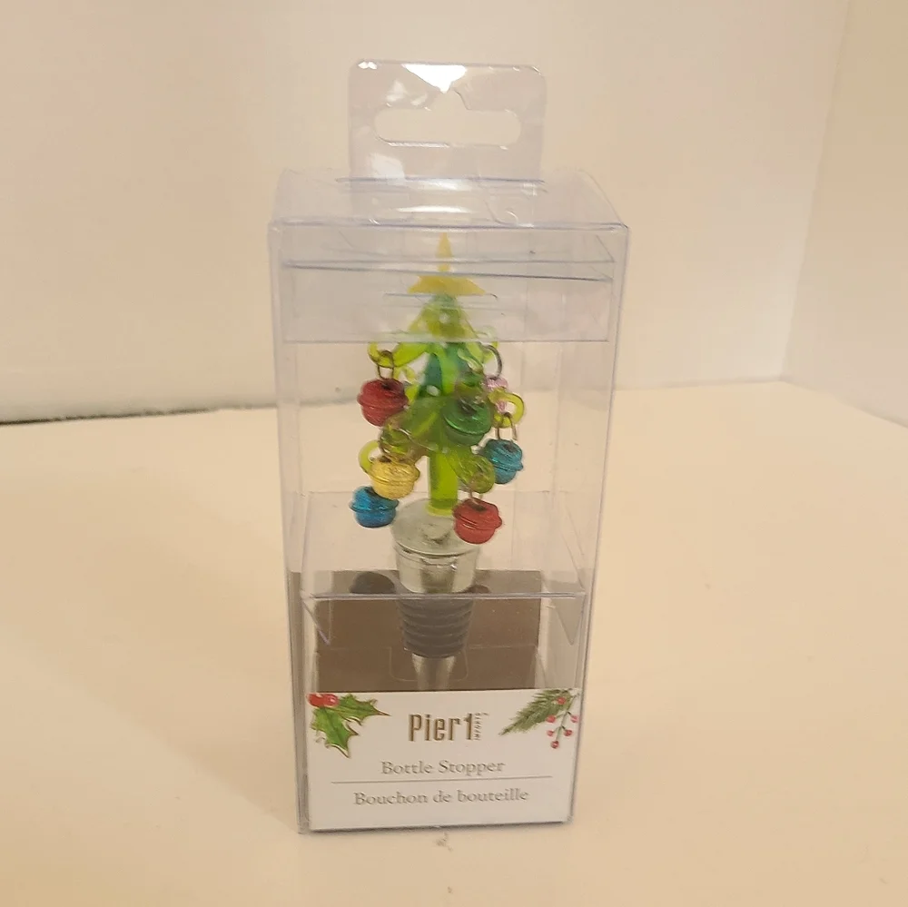 Pier 1 Imports Christmas Tree Bottle Stopper NIP